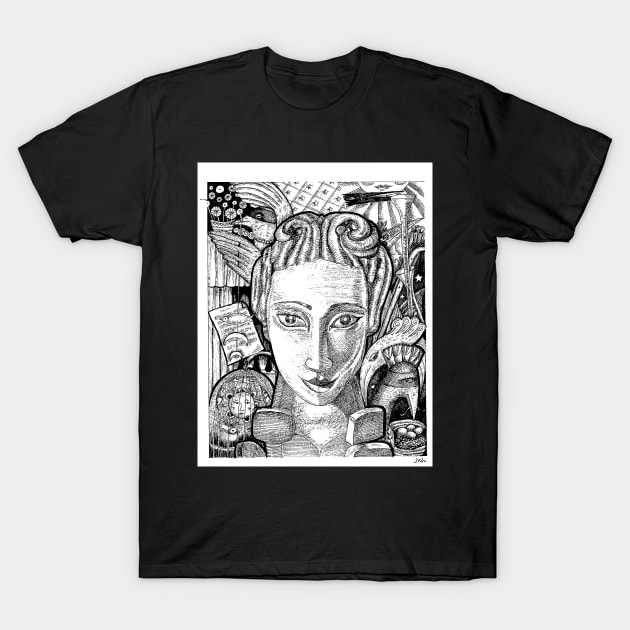 Hurdy gurdy carved head 2 T-Shirt by inkle